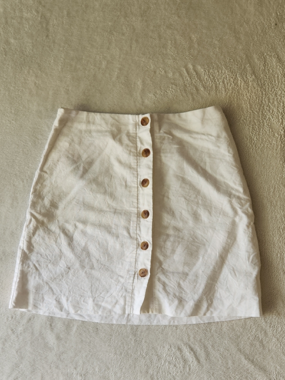 GAP Cream Button-Front Midi Skirt